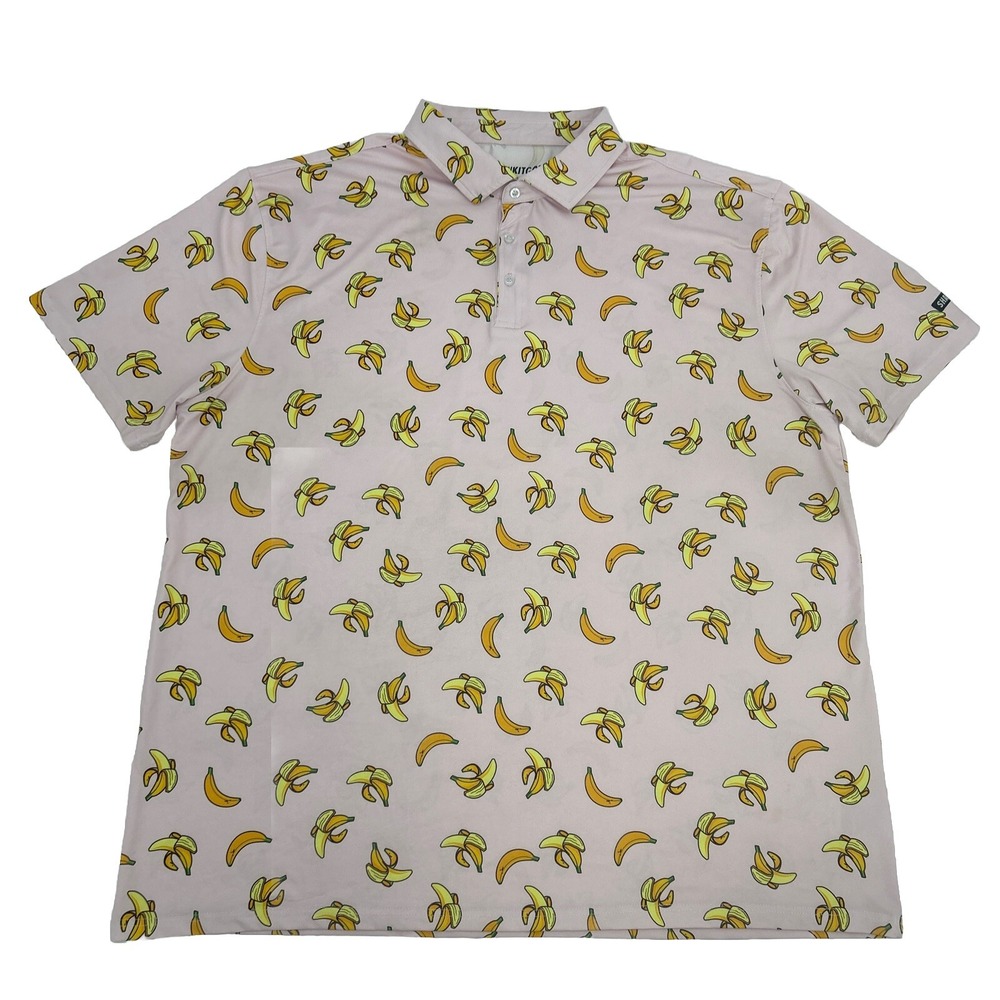 SHANKITGOLF‎ Shirt Men's 3XL Pink Bananas Golf Polo Stretch Performance